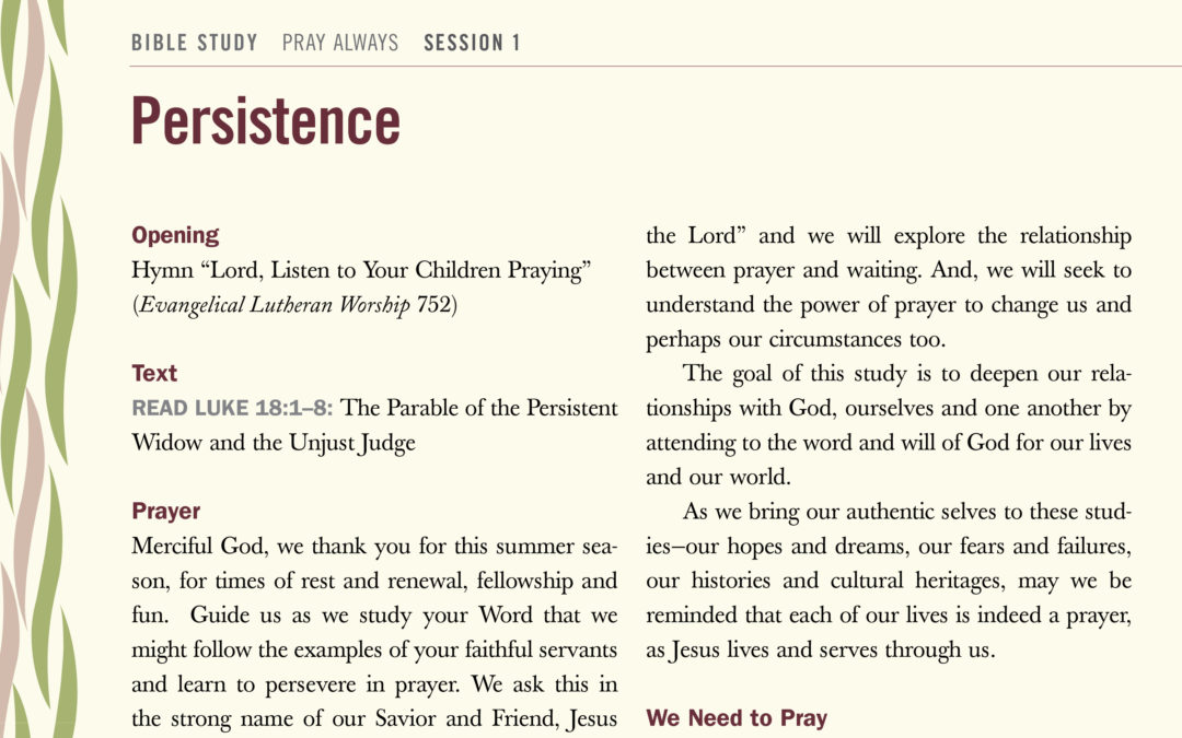 Summer 2010: “Pray always”