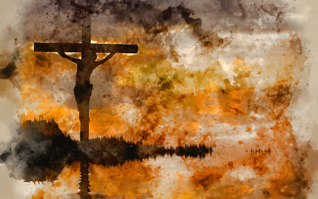 Watercolour painting of Jesus Christ Crucifixion on Good Friday
