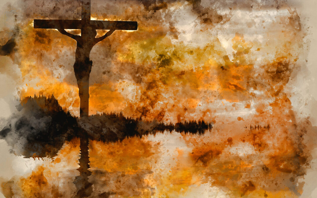 Watercolour painting of Jesus Christ Crucifixion on Good Friday