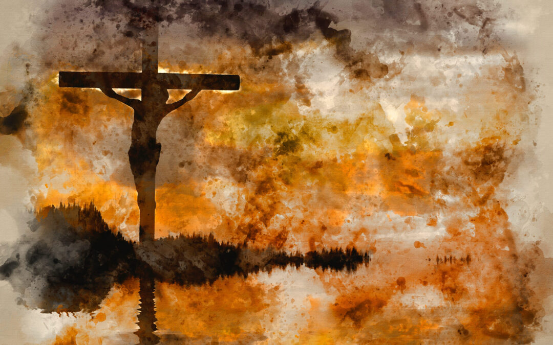 Watercolour painting of Jesus Christ Crucifixion on Good Friday