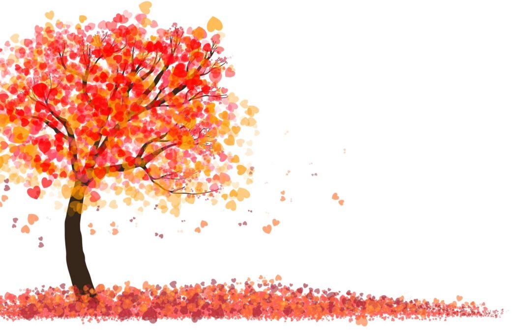 Valentine’s day background , Tree with heart leaves on white background